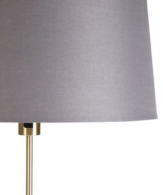 Stojacia lampa zlatá / mosadz s ľanovým odtieňom sivá 45 cm - Parte