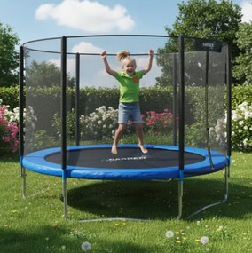 Záhradná trampolína pre deti s ochrannou sieťou a rebríkom 8FT  - Ø 252 cm