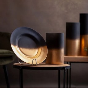 Dekoračný tanier KAJA 01 čierny / zlatý