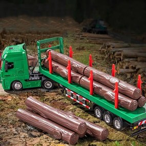 Nákladné auto na prevoz dreva kovové Huina 1:50 zelené