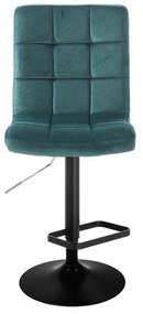 LuxuryForm DESIGN Barová stolička TOLEDO VELUR na čiernom tanieri - zelená