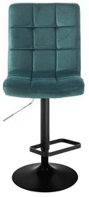 LuxuryForm DESIGN Barová stolička TOLEDO VELUR na čiernom tanieri - zelená
