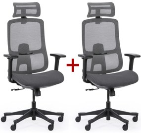 Kancelárska stolička LYNX 1+1 ZADARMO, sivá