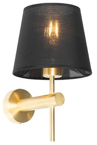 Moderné nástenné svietidlo čierne so zlatou - Pluk