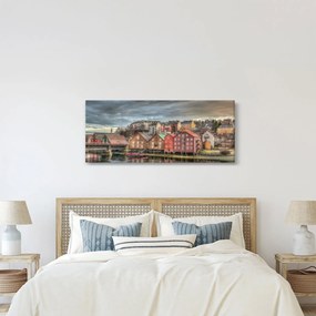 Obraz - Domy pri rieke (120x50 cm)