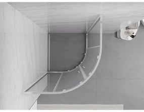 Mexen Exo, asymetrický sprchový kút s posuvnými dverami 90 x 90 cm, 6mm číre sklo, chrómový profil, 8132-090-090-01-00