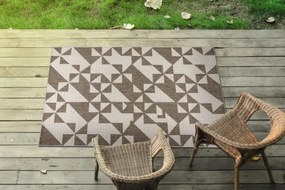 Koberec Šnúrkový SIZAL FLOORLUX 20489 champagne / taupe Trojuholníky