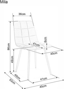 Béžová zamatová jedálenská stolička MILA D