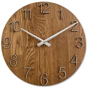 Elegantné nástenné hodiny z masívneho dubu I SENTOP MAS016-OSMO-3072-heads-silver