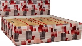 MANŽELSKÁ POSTEĽ S LAMELOVÝM ROŠTOM AMELIE 180X200 CM, 200x180, vínová vzor (č.155)