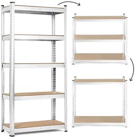 ModernHome Úložný regál 180x90x40 cm, 5 políc, pozinkovaná oceľ, 875 kg ModernHome