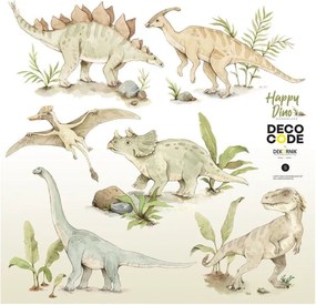 Samolepka do detskej izby šťastná ríša divov dino L