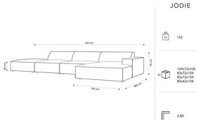 Béžová rohová pohovka z textílie bouclé (pravý roh) Jodie – Micadoni Home