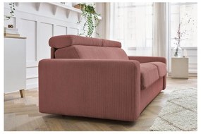 Ružová menčestrová rozkladacia pohovka 215 cm Monaco – Bobochic Paris