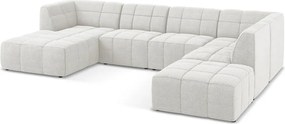 Biela rohová pohovka z textílie buklé (do tvaru "U") Aloha – Makamii