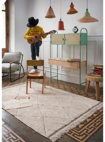 Krémový prateľný ručne tkaný bavlnený koberec 140x200 cm Bereber – Lorena Canals