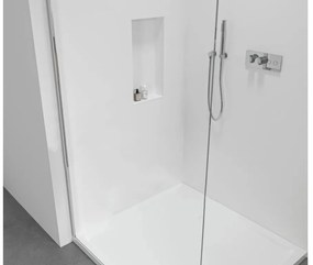 CERANO - Sprchová zástena Walk-in Onyx Ľ/P - guľatá vzpera - chróm, transparentné sklo - 90x200 cm, CER-CER-DY101-90-200