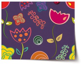Sablio Plagát Nakreslené kvetiny - 90x60 cm