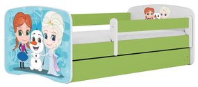 Detská posteľ Babydreams Snehové princezné zelená