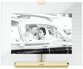 Sklenený stojací rámček v zlatej farbe 16x20 cm Flute – Umbra