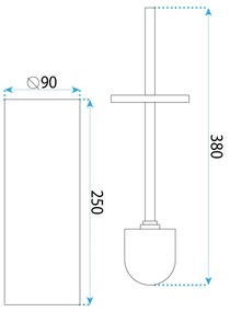 Rea Til, kovový stojan na WC s kefou, medená matná, REA-88092