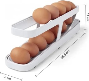 Skladací organizér na vajcia do chladničky - 2 rady - Biela