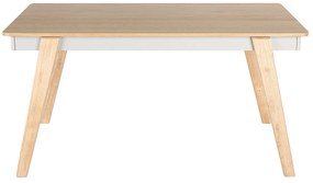 Jedálenský stôl 150 x 90 cm svetlé drevo/sivá PHOLA Beliani