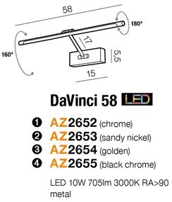 Azzardo nástenné svietidlo DAVINCI AZ2655