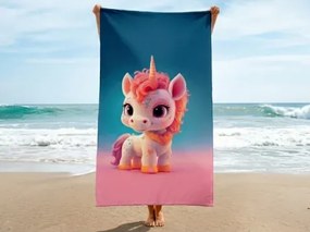 Detská plážová osuška Phantasy Jednorožec, 80x160 cm%
