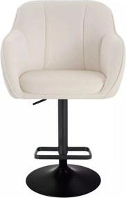 LuxuryForm DESIGN Barová stolička AVOLA VELUR na čiernom tanieri - biela