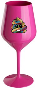DUHOVÉ VESELÉ EE - růžový nerozbitný pohár na víno 470 ml