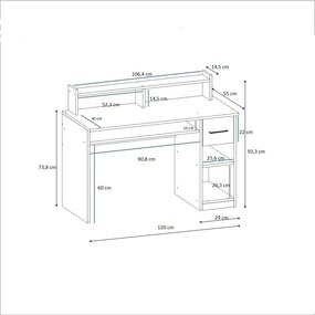 Pracovný stôl Eslem White