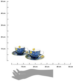 Porcelánová šálka s podšálkou Van Gogh Starry Night 270 ml sada 2ks