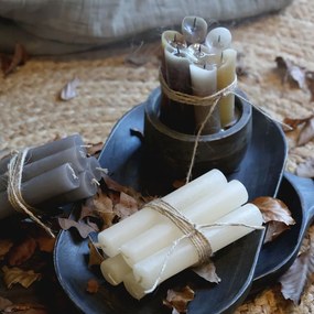 Hnedá úzka krátka sviečka Short dinner coffee - Ø 2*11cm / 4h