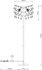 Globo 64138SG - Stojacia lampa QUEENA 5xE14/40W/230V zlatá