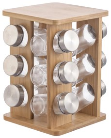 Bambusový stojan Modern Kitchen s 12 ks kořenek hnědý