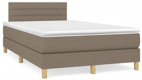 Boxspring posteľ s matracom a LED sivohnedá 120x190 cm látka 3270099