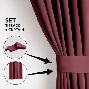 Vínový zatemňovací termo záves 140x245 cm Pleat – Restilo