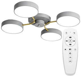 Toolight - LED stropné svietidlo APP210-3CPR + diaľkové ovládanie, šedá-zlatá, OSW-08473