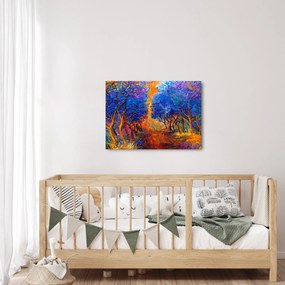 Obraz - jesenné koruny stromov, moderný impresionizmus (70x50 cm)