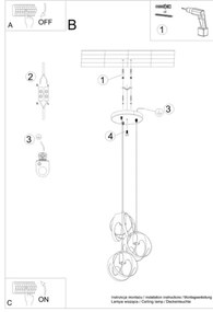 Sollux SL.1084 - Luster na lanku TULOS 3xE27/60W/230V biela