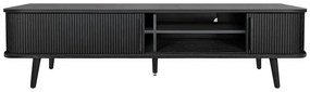 Čierny TV stolík v dekore duba 178x50x40 cm Rove – Woodman