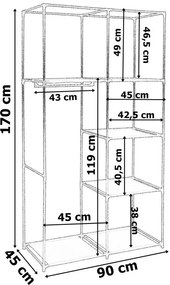 Šatníková skriňa MIRA čierna