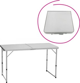 Skladací kempingový stôl, 120 cm, hliník/MDF, KEPI TYP 1