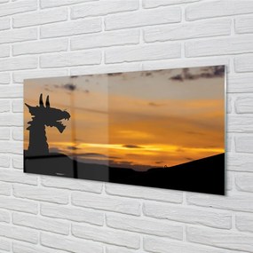 Sklenený obraz Slnko oblohu drak 120x60 cm