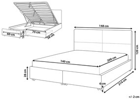 Manželská posteľ 140 cm Vissarion (sivá) (s roštom a úložným priestorom). Vlastná spoľahlivá doprava až k Vám domov. 1076396