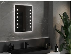 Mexen Ner, LED kúpeľňové zrkadlo s podsvietením 50x70 cm, 6000K, ochrana proti zahmlievaniu, 9809-050-070-611-00