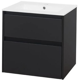 Mereo Mereo, Opto, kúpeľňová skrinka s keramickým umývadlom 61 cm, biela, dub, biela/dub, čierna, MER-CN940