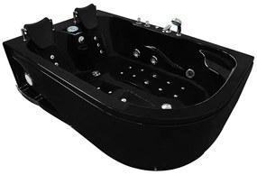 M-SPA - Ľavá kúpeľňová vaňa s hydromasážou TURBO PLUS SPA 180 x 120 x 54 cm (MSPA1631B-TURBO+ -L)