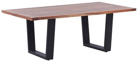 Konferenčný stolík svetlé akáciové drevo/čierna GRENOLA Beliani